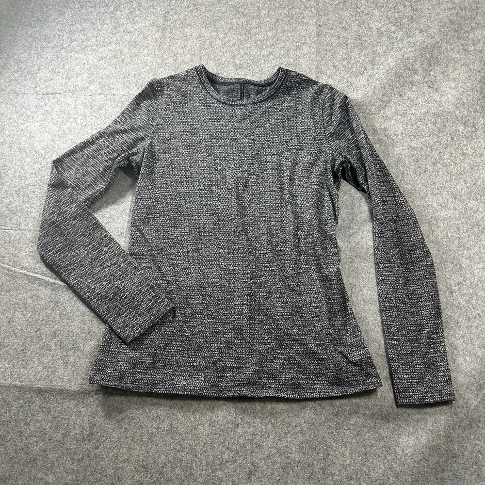 Lululemon Shirt Womens 8 Kitsilano Long Sleeve Black Running Athletic